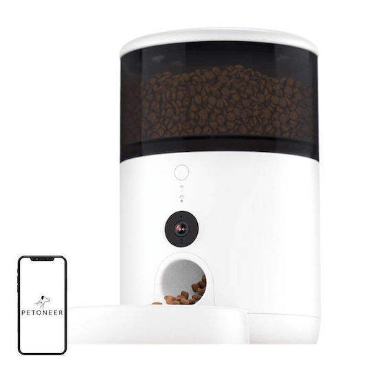 Petoneer NutriVue Automatic Stainless Steel Feeder for Dog & Cat 2.6lt 31.2cm in White Color with Wi-Fi