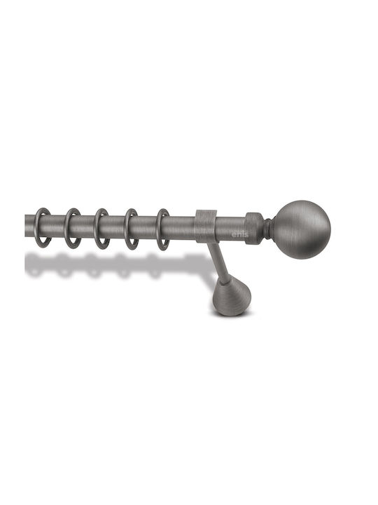 Enis by Domus Metallisch Vorhangstange Ball Doppel mit Schiene Φ25mm 240cm Gray