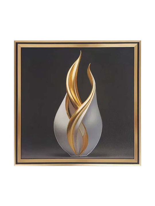 Малка рамка със златна рамка и стъкло 3D абстрактни форми 41x41см 24/кутия 16-50007