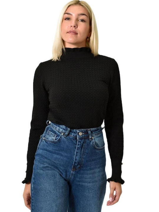 Potre Women's Sweater Turtleneck Black