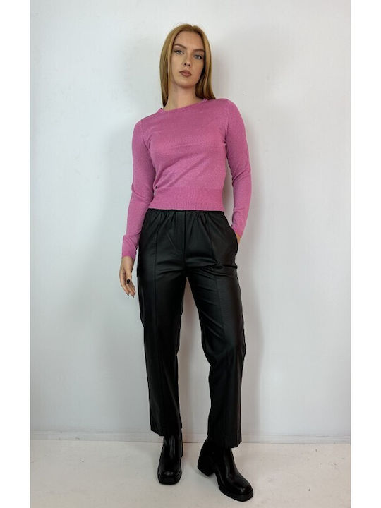 Mella Damen Langarm Kurz Pullover Rosa