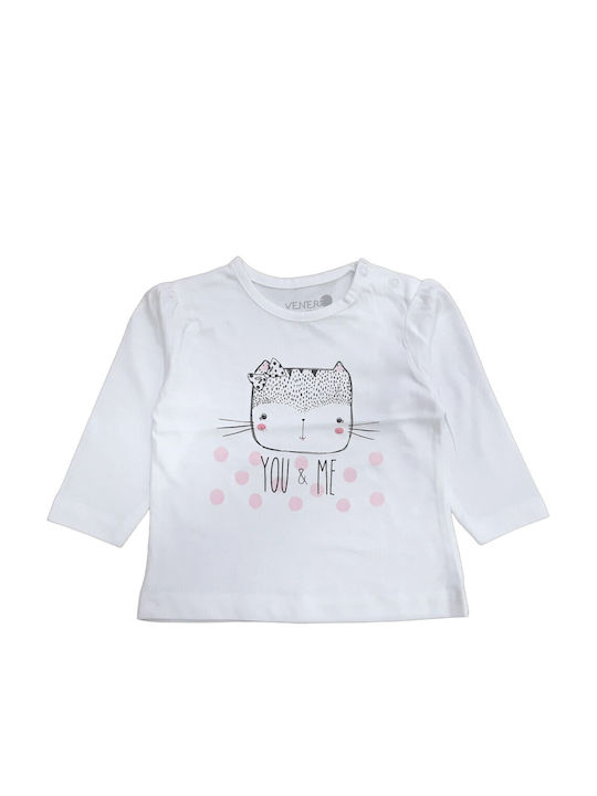 Venere Children's Blouse Long Sleeve White