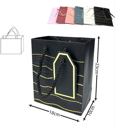 Papier Tasche für Geschenke Gold 23x10x18cm.
