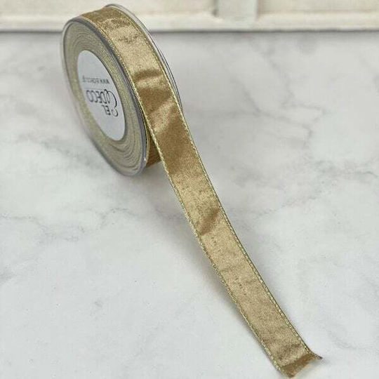 Kappa Decor Weihnachtliche Farbband Stoff Gold 450x2.5cm 1Stück