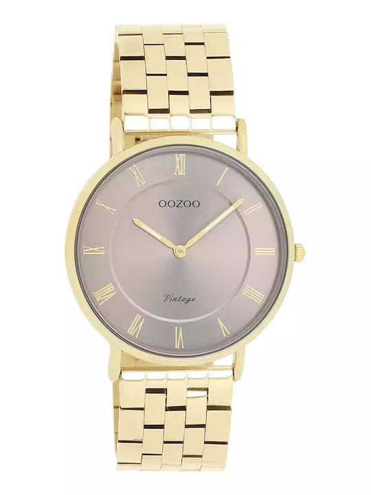 Oozoo Vintage Womens Watch 36mm Battery with Gold Stainless Steel Bracelet