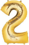 Balloon Number 2 Gold Shape