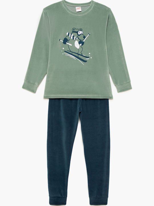 Minerva Детска пижама Зимна Green Haze Bear