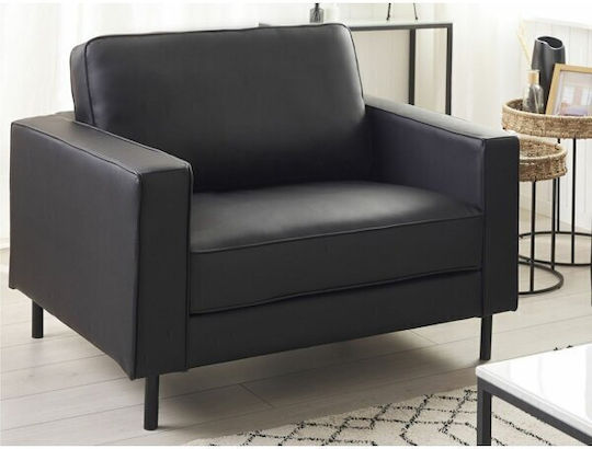 Berwyn 766 din Piele Naturală Negru 87x117x91cm