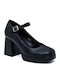 Pantofi cu toc cu Curea Negre