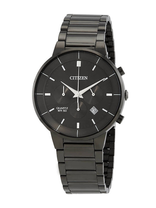 Citizen Ceas Barbati 42mm Cronograf Baterie Cu Brățară Metalică Neagră