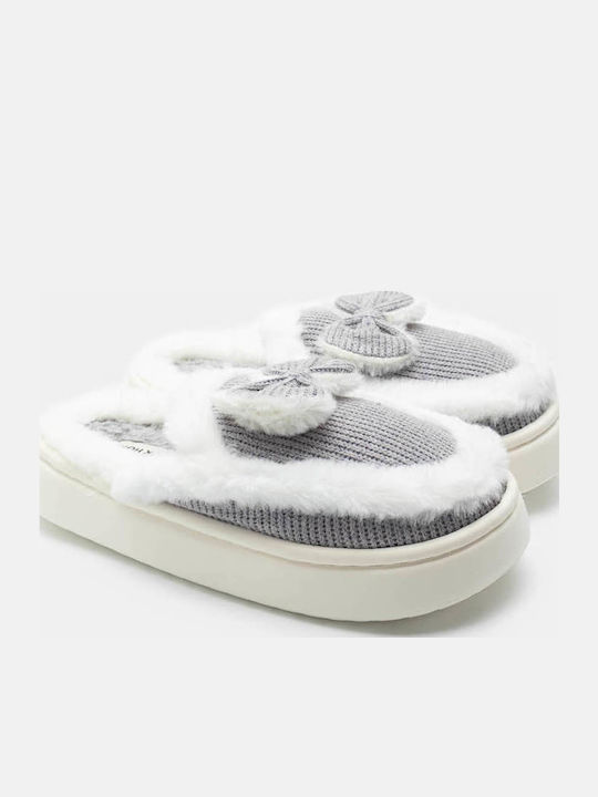 Luigi Winter Women's Slippers with Fur Gray
