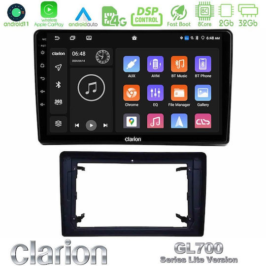 Clarion Car Audio System for Jeep Commander / Grand Cherokee / Patriot Dodge Nitro 2022-2023 (Bluetooth/USB/WiFi/GPS/Apple-Carplay/Android-Auto) with Touch Screen 10"