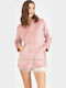 Harmony Winter Women's Fleece Pyjama Jacket Salmon