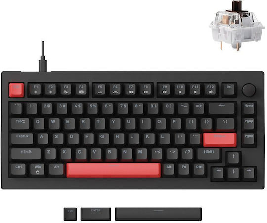 Keychron Lemokey X4-A3 QMK X4-A3 Gaming Mechanical Keyboard 75% with Keychron Brown Switches and Illuminated Keys English US