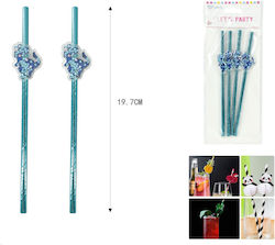 Straws Paper Blue 4pcs