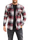 Long-sleeved Shirt Checked Green, Burgundy