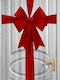 Due esse Christmas Fabric Figure Bow Red Height 60cm
