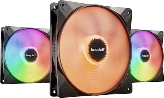 Be Quiet Light Wings LX HS Case Fan 140mm (1800rpm / 75.3cfm) with ARGB Lighting and 3-Pin / 4-Pin PWM Connection 3pcs