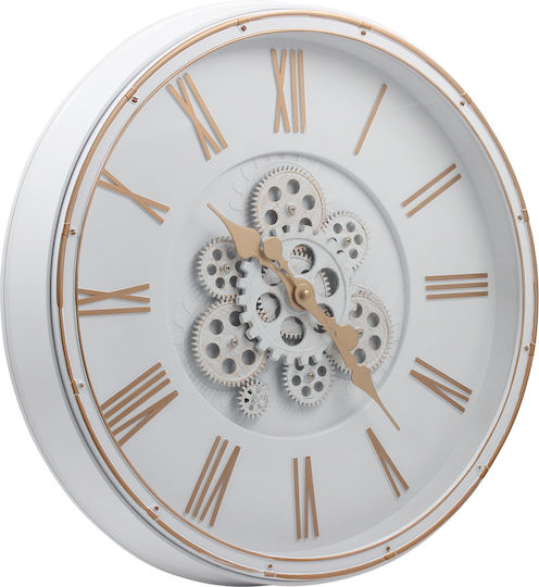 Keskor Wanduhr Kunststoff Weiß 50x7cm