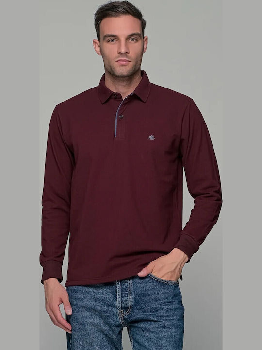 Polo Bluză cu mânecă lungă Burgundy