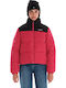 Women's Short Puffer Jacket for Winter Fuchsia