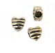 Καρδιές Metall Perlen & Pailletten Silberne 10Stück 10mm