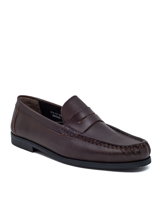 Leder Herren Mokassins in Braun Farbe
