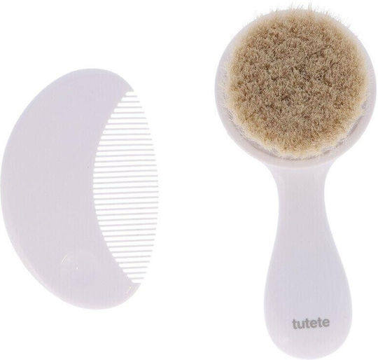 Tutete Baby Brush & Comb White 2pcs