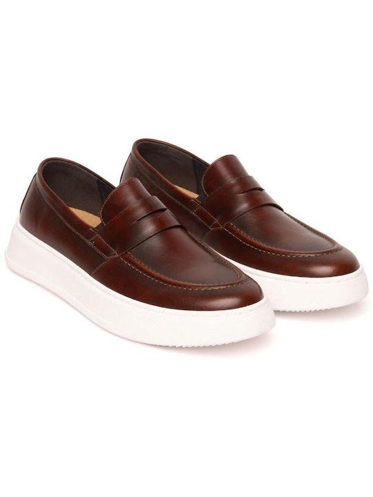 Raymont Δερμάτινα Ανδρικά Loafers σε Καφέ Χρώμα