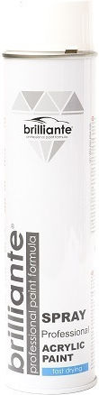 Brilliante Spray Paint Acrylic High Temperature with Metallic Effect White RAL 9003 600ml