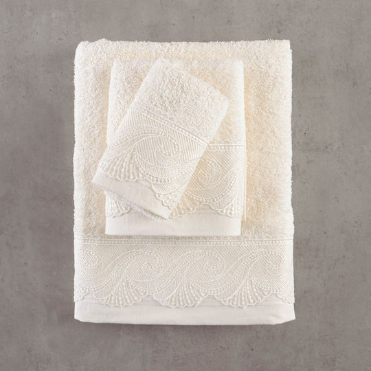 Rythmos Bath Towel Set 3 pcs Hypatia Ecru Weight 500gsm