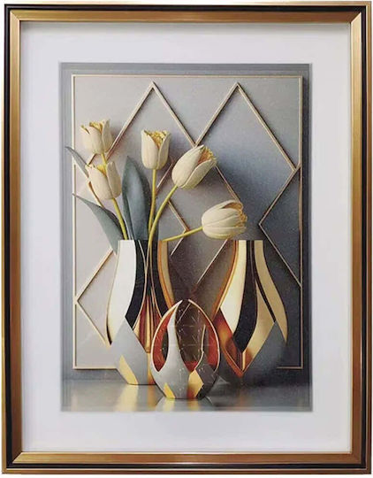Marhome 3d Vaze Metalice Ramă Metal 41x51cm