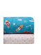 Kentia Comet Baby Sheets Set Cradle Cotton Blue-multi Blue 60x120cm 2pcs