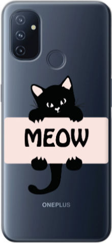 Oneplus Nord 100 Meow Transparent Silicone Tpu Θήκη
