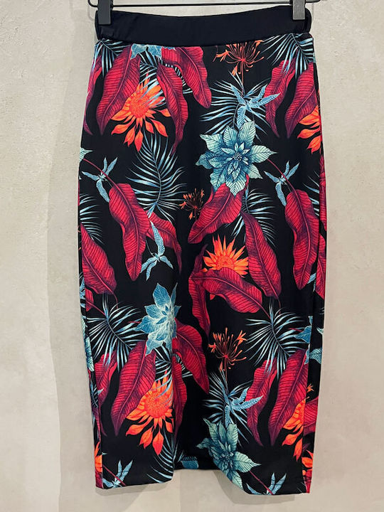 Pencil Midi Φούστα Floral Black