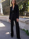 Cuca Lang Damen Mittellang Blazer Schwarz