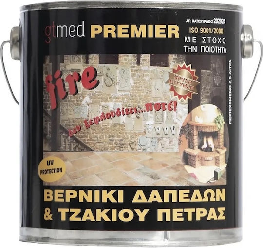 Gtmed Premier Fire Βερνίκι Δαπέδων Τζακιών Πέτρας 750 Ml Premierfire-750