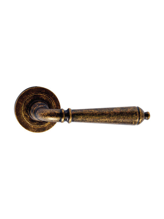 Import Hellas Lever Middle Door with Plate Right (Center Distance 85mm) Rust