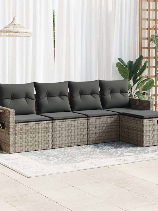 Γωνιακός Καναπές Εξωτερικού Χώρου Rattan με Μπα...