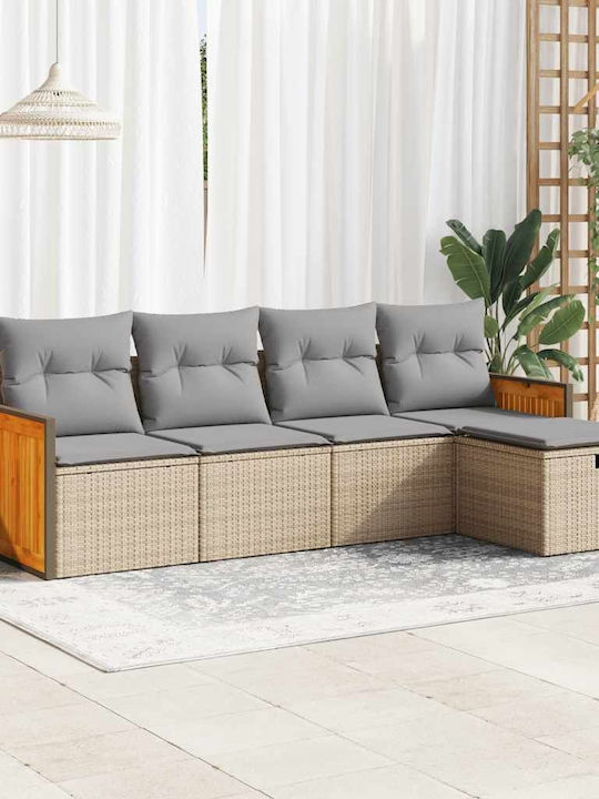 Corner Outdoor Sofa Rattan with Chest and Cushi...