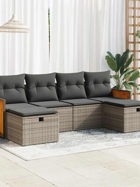 Corner Outdoor Sofa Rattan with Chest and Cushi...
