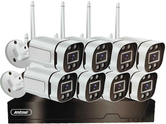 Andowl Überwachungssystem 8 Kameras Kameras IP 8MP mit Rekorder