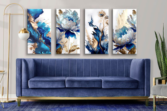Decowalls Τετράπτυχος Πίνακας σε Καμβά 80x160cm