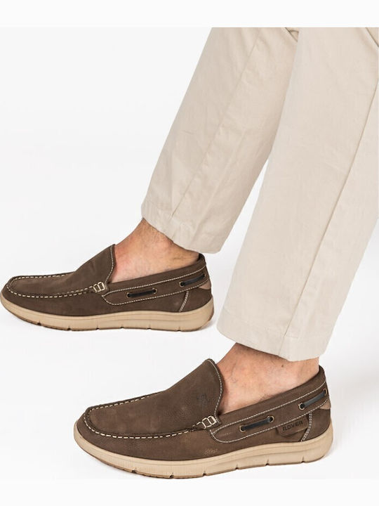 Δερμάτινα Ανδρικά Boat Shoes σε Καφέ Χρώμα