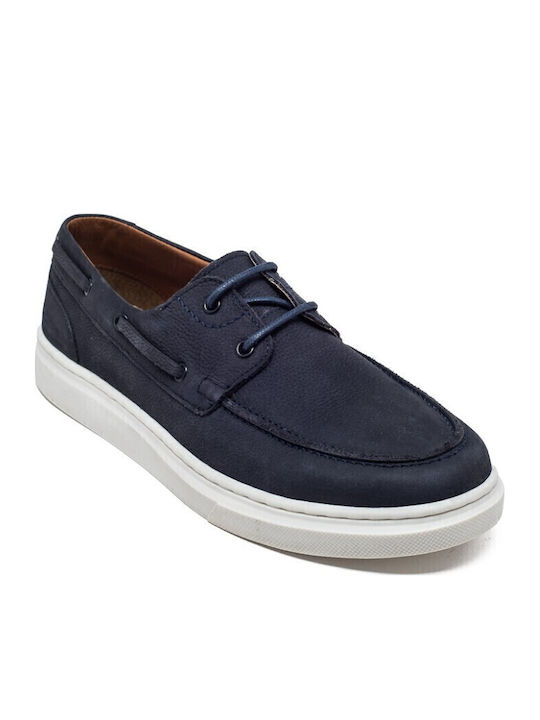 Men's Leather Boat Shoes Blue