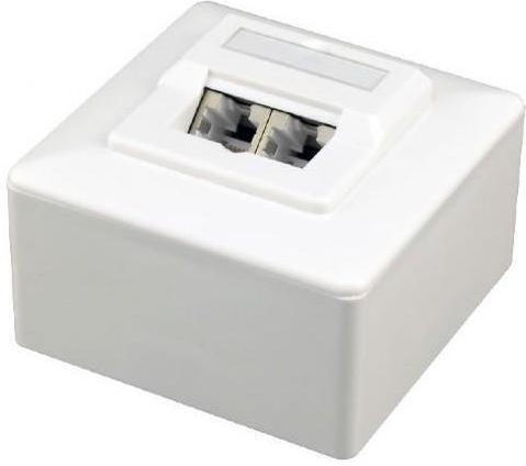 Cablexpert Двойна Външна Гнездо За Електрическа Мрежа RJ45 Тип Cat6 В Бял Цвят 2S601
