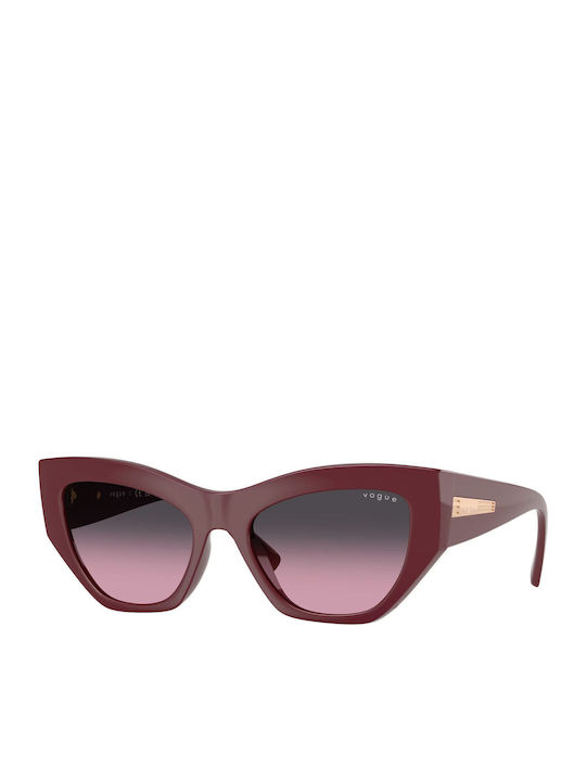 Vogue Ochelari De Soare Pentru Femei Cu Ramă Burgundy Din Plastic Și Lentile Gri Degrade