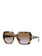 Vogue Women's Sunglasses with Brown Tartaruga Plastic Frame and Brown Gradient Lens