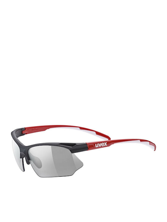 Uvex Sportstyle 802 Unisex Γυαλιά Ηλίου με Μαύρο Κοκκάλινο Σκελετό και Γκρι Φακό S5308722301