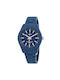 Women's Watch Chronograph with Blue Rubber Strap
